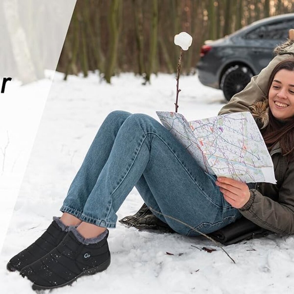Snow Boots Womens Winter Ankle Boots Ladies Warm Fur Lined Booties - Picture 9 of 11